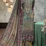 Stitched silk digital printed Anarkali