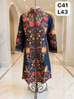 Stylish long silk coat - Image 3