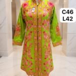 Stylish long silk coat