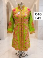 Stylish long silk coat