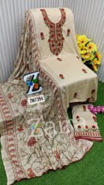 Unstitched suit with beautiful embroidery work