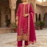 Bandhani printed embroidered banarasi Silk