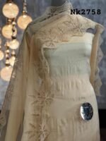 Chinon kurta & dupatta with Applique work - Image 4