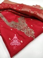 Embroidered Banarsi Khadi Silk Shirt - Image 2
