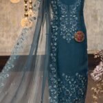 Embroidered Crush tissue kurta & dupatta