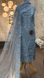 Embroidered Organza silk kurta & dupatta