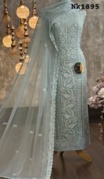 Georgette embroidered Luckhnavi