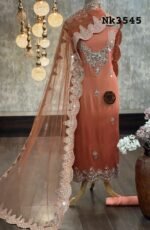 Georgette kurta dupatta with Applique work