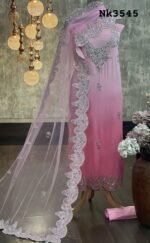 Georgette kurta dupatta with Applique work - Image 4