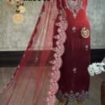 Georgette kurta dupatta with Applique work