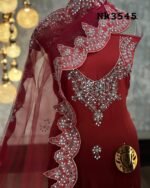 Georgette kurta dupatta with Applique work - Image 7