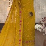 Georgette organza with Parsi embroidery