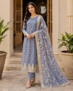 Premium Mul Cotton Zari Suit Set