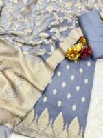 Premium Mul Cotton Zari Suit Set - Image 3