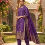 Pure Banarsi Embroidered Bandhni  Silk Shirt
