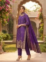 Pure Banarsi Embroidered Bandhni  Silk Shirt