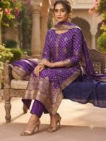 Pure Banarsi Embroidered Bandhni  Silk Shirt - Image 2