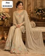 Pure chinon silk designer top and sharara