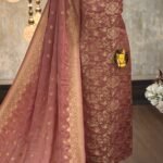 Pure viscose satin organza kurta & dupatta