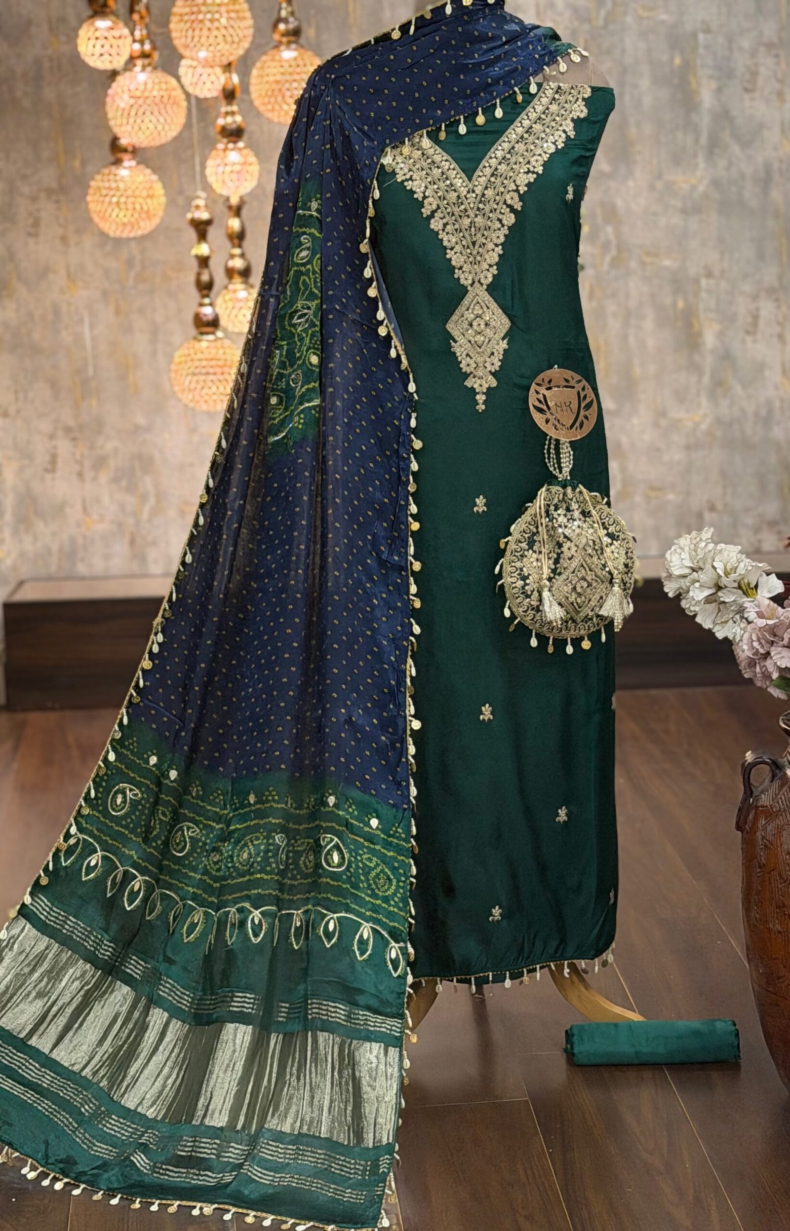 Russian silk embroidered kurta Russian silk embroidered kurta - Image 1