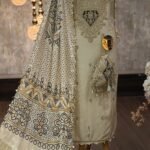 Russian silk embroidered kurta dupatta