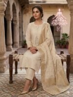 Self Printed &  Embroidered Chanderi - Image 2