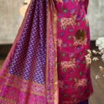 Silk kurta with pichwai print