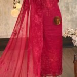 Mal chanderi embroidered kurta & dupatta