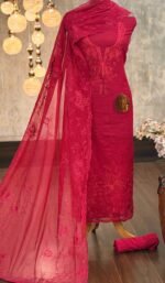 Mal chanderi embroidered kurta & dupatta - Image 4