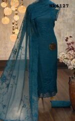 Mal chanderi embroidered kurta & dupatta - Image 3