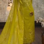 Mal chanderi embroidered kurta & dupatta
