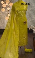 Mal chanderi embroidered kurta & dupatta