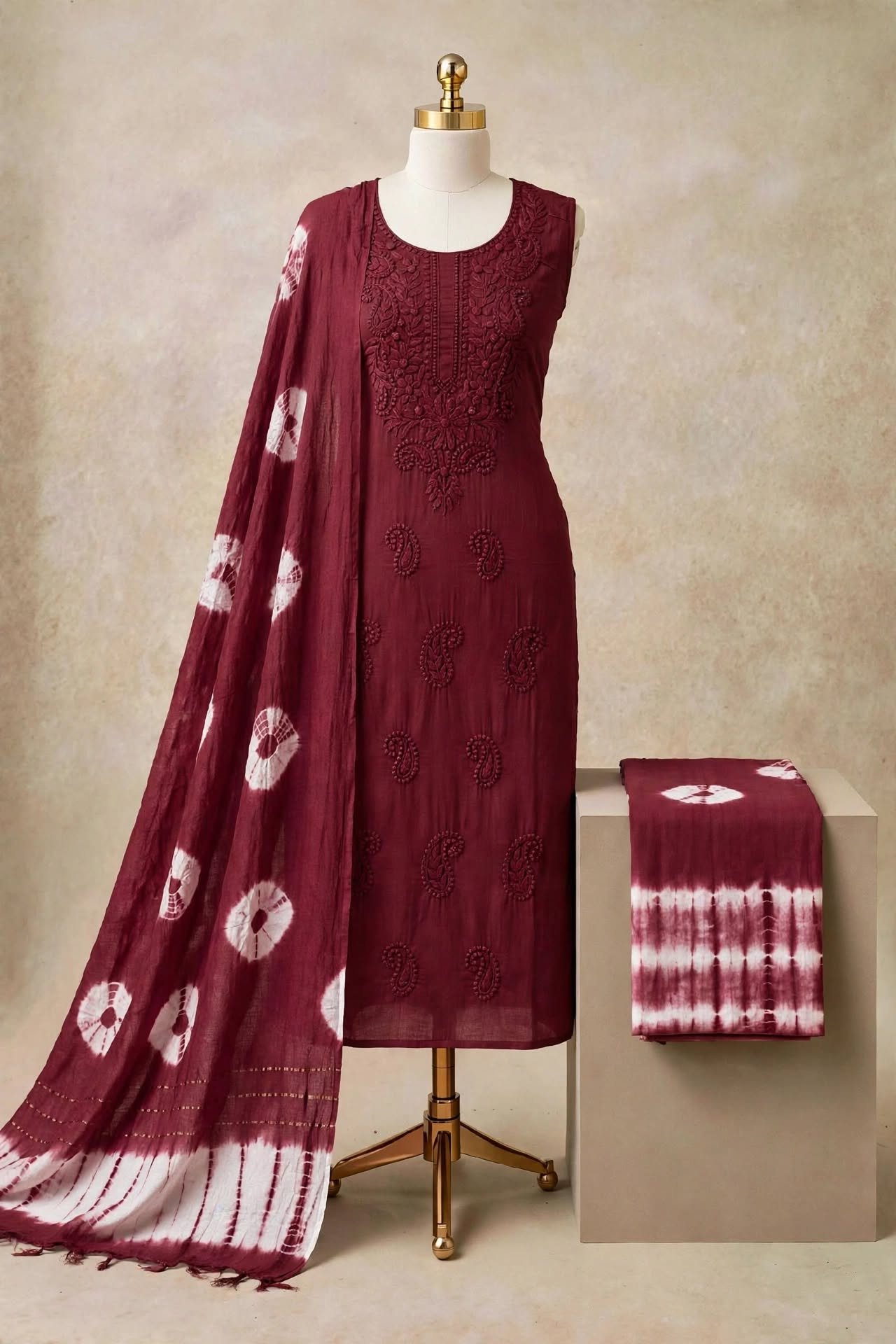 chickan suits7 Cotton Chikankari Suit - Image 1
