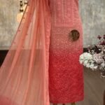 Mal chanderi embroidered kurta & dupatta
