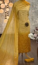 Mal chanderi embroidered kurta & dupatta - Image 5