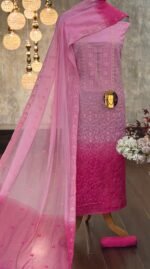 Mal chanderi embroidered kurta & dupatta