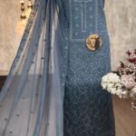 Mal chanderi embroidered kurta & dupatta