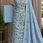 Mal chanderi silk with embroidery