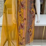 Party wear soft crep silk suits