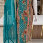 Party wear soft crep silk suits