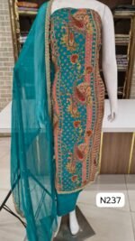 Party wear soft crep silk suits