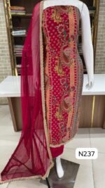 Party wear soft crep silk suits - Image 3