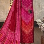Gajji silk bandhni printed