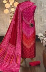 Gajji silk bandhni printed