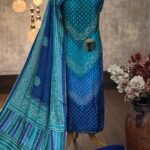 Gajji silk bandhni printed
