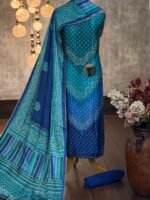 Gajji silk bandhni printed