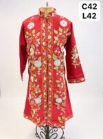 Kashmiri long silk aari coat - Image 7