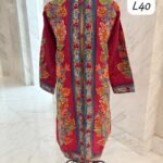Kashmiri long silk aari coat