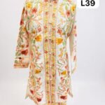Kashmiri long silk aari coat