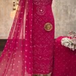 Crepe bandhni dyed kurta with handwork